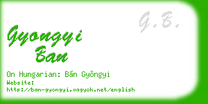 gyongyi ban business card